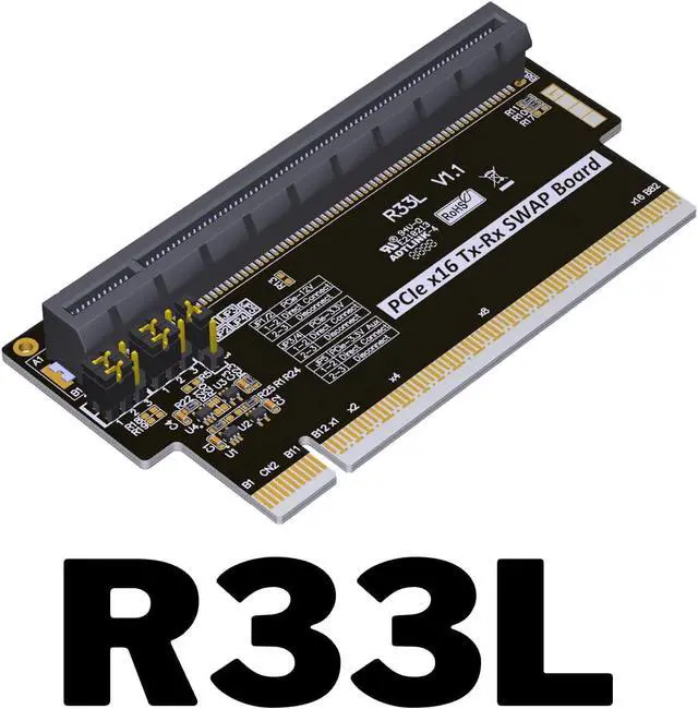 Alt view image 2 of 7 - JMT ADT-R33 PCIe 4.0 x16 Tx-Rx Switch Card 256Gbps High Speed (R33L)