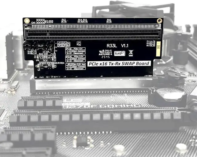 Alt view image 4 of 7 - JMT ADT-R33 PCIe 4.0 x16 Tx-Rx Switch Card 256Gbps High Speed (R33L)