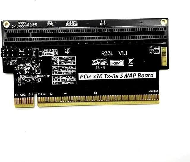 Alt view image 6 of 7 - JMT ADT-R33 PCIe 4.0 x16 Tx-Rx Switch Card 256Gbps High Speed (R33L)
