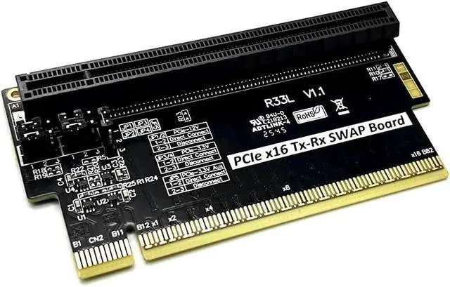 Alt view image 7 of 7 - JMT ADT-R33 PCIe 4.0 x16 Tx-Rx Switch Card 256Gbps High Speed (R33L)