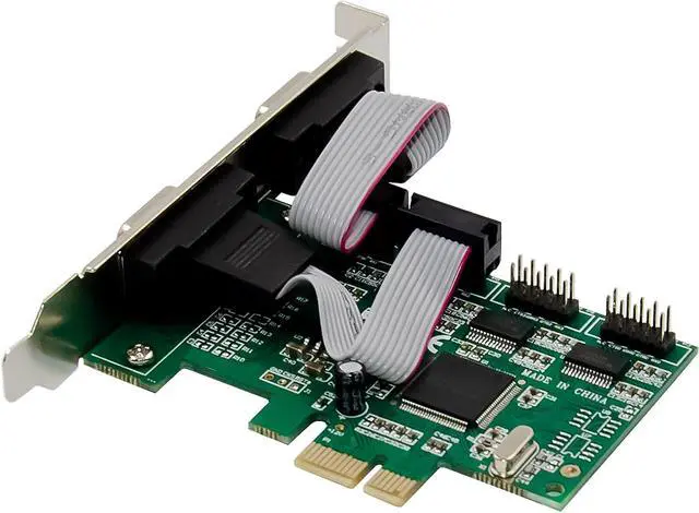 Alt view image 4 of 7 - Inline PCIe Serial Card, 4 Port RS-232 Interface, D-Sub 9, CH384L, Low Profile Brackets, UART Interface, High Data Rate, 76619E