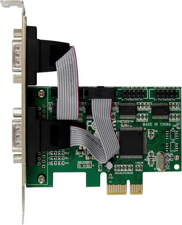 Alt view image 5 of 7 - Inline PCIe Serial Card, 4 Port RS-232 Interface, D-Sub 9, CH384L, Low Profile Brackets, UART Interface, High Data Rate, 76619E