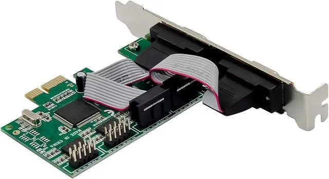 Alt view image 7 of 7 - Inline PCIe Serial Card, 4 Port RS-232 Interface, D-Sub 9, CH384L, Low Profile Brackets, UART Interface, High Data Rate, 76619E
