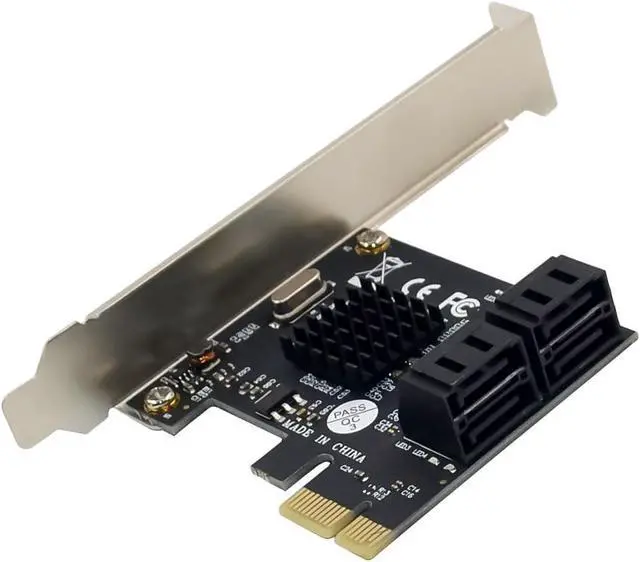 Alt view image 2 of 6 - InLine PCIe Interface Card, 4X SATA 6Gb/s, Hot Swap, NCQ, Marvell Chipset, for SSD and HDD Expansion, Compatible with PCIe x1-x16, 76617M