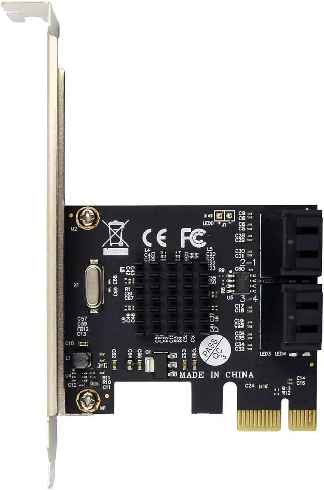 Alt view image 3 of 6 - InLine PCIe Interface Card, 4X SATA 6Gb/s, Hot Swap, NCQ, Marvell Chipset, for SSD and HDD Expansion, Compatible with PCIe x1-x16, 76617M