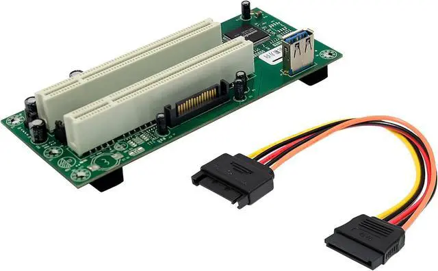Alt view image 4 of 7 - Inline Interface Card PCIe x1 to 2X PCI 32-Bit, PCI Slot Expansion for Old Cards, No Driver, 76619K
