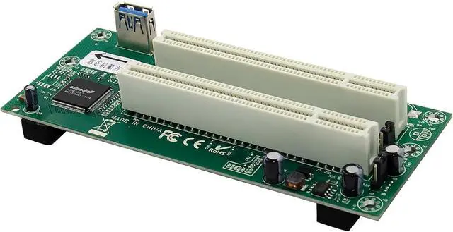 Alt view image 3 of 7 - Inline Interface Card PCIe x1 to 2X PCI 32-Bit, PCI Slot Expansion for Old Cards, No Driver, 76619K