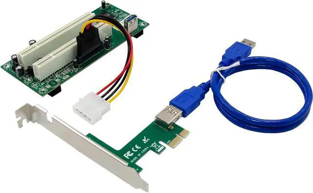 Alt view image 7 of 7 - Inline Interface Card PCIe x1 to 2X PCI 32-Bit, PCI Slot Expansion for Old Cards, No Driver, 76619K