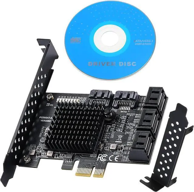 Alt view image 3 of 7 - PCIE to 8Port SATA3.0 Controller Expansion Board 8-Port SATA3.0 Interface Expansion Card 88SE92xx+JMB5XX Expansion Board