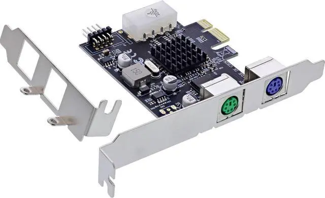 Main image of InLine PCIe Interface Card, 2 x PS/2, USB 2.0 Internal Post Plug, Keyboard & Mouse Adapter, MCS9990, 76620P