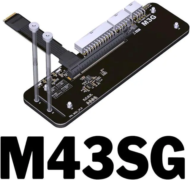 Alt view image 2 of 4 - JMT ADT-M43SG M.2 NVMe M Key to PCIe4.0 X16 External Bracket 64Gbps Full Speed for Graphics Card Above 1660 (M43SG-50cm)