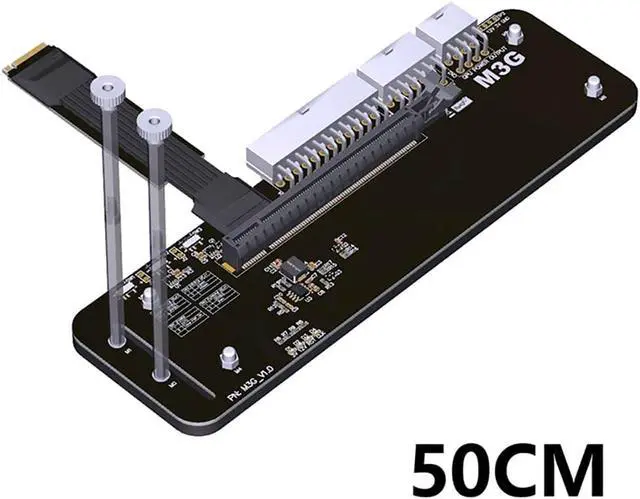 Alt view image 4 of 4 - JMT ADT-M43SG M.2 NVMe M Key to PCIe4.0 X16 External Bracket 64Gbps Full Speed for Graphics Card Above 1660 (M43SG-50cm)