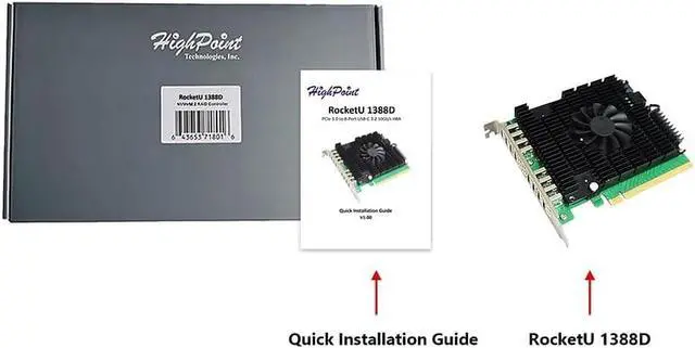Alt view image 4 of 4 - HighPoint Technologies RocketU 1388D PCIe 3.0 x16 8X 10Gb/s Port USB-C 3.2 Controller