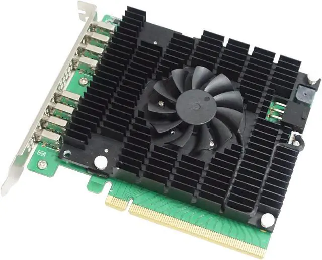 Alt view image 2 of 4 - HighPoint Technologies RocketU 1388D PCIe 3.0 x16 8X 10Gb/s Port USB-C 3.2 Controller