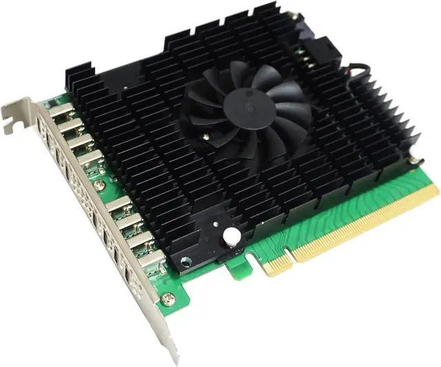 Alt view image 3 of 4 - HighPoint Technologies RocketU 1388D PCIe 3.0 x16 8X 10Gb/s Port USB-C 3.2 Controller