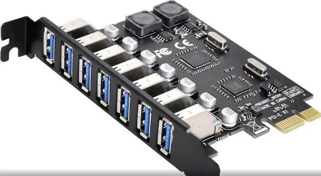 Alt view image 3 of 3 - PCIe to USB 3.0 Card, 7-Port Internal Expansion Adapter for Desktop PC, Up to 5Gbps, No External Power Required