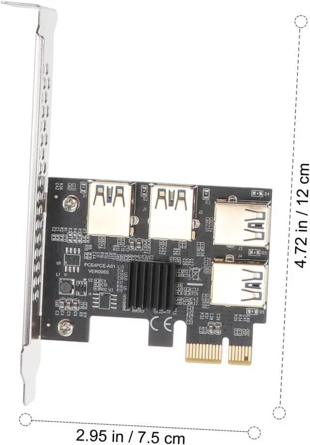 Alt view image 3 of 7 - NUOBESTY Pci-e Riser Card USB Extender to Pci Express Mining Adapter Pcie USB Extender