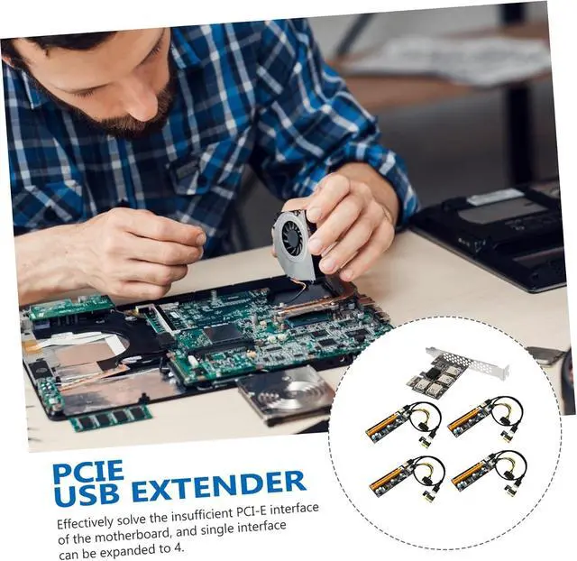 Alt view image 2 of 7 - NUOBESTY Pci-e Riser Card USB Extender to Pci Express Mining Adapter Pcie USB Extender