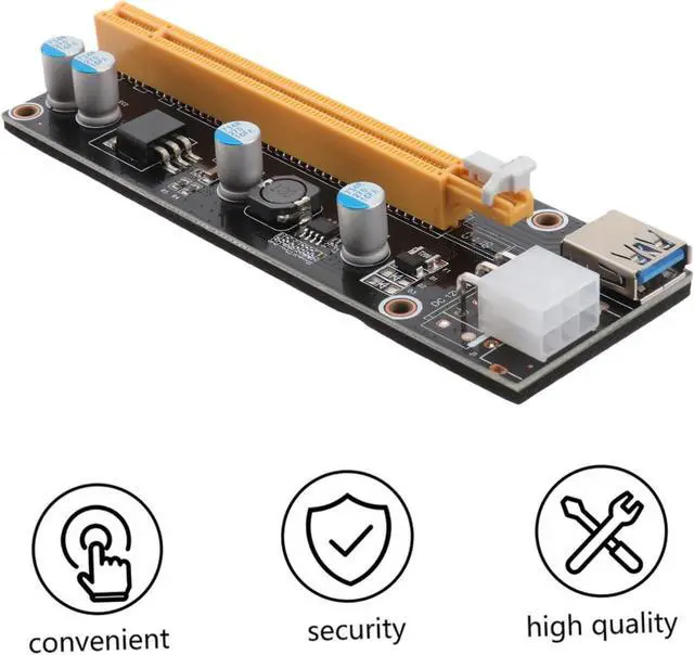 Alt view image 7 of 7 - NUOBESTY Pci-e Riser Card USB Extender to Pci Express Mining Adapter Pcie USB Extender
