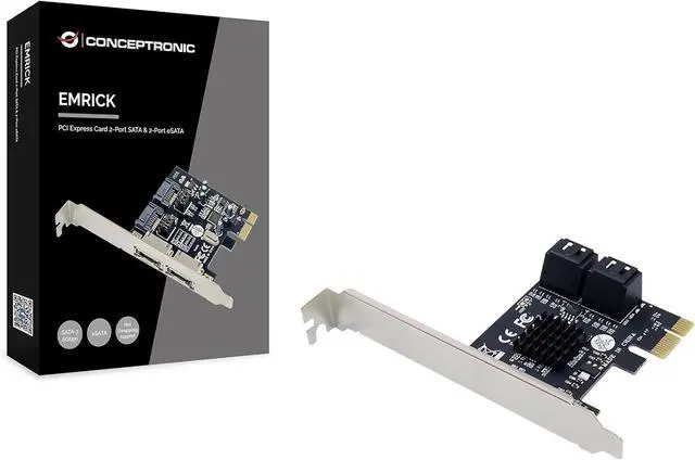 Alt view image 2 of 2 - Conceptronic CSATA600EXI 2-Port SATA & 2-Port eSATA PCI Express Card