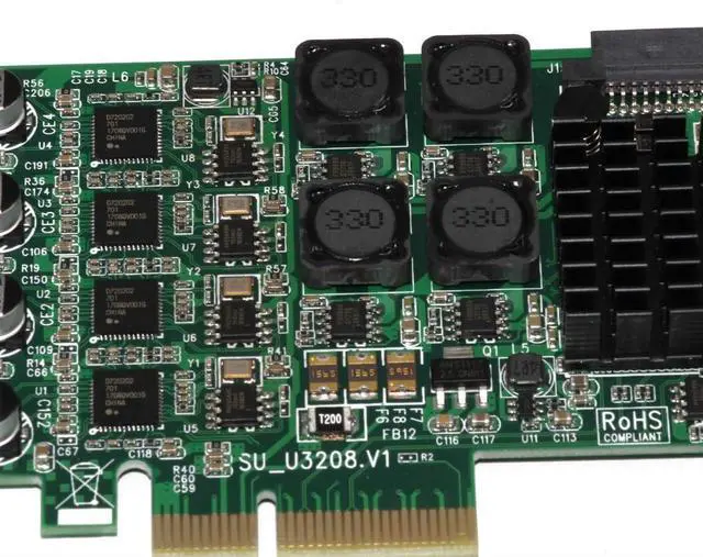 Alt view image 7 of 7 - JMT USB 3.0 PCI-E Express PC Add on Card External 4 Ports 5Gbps USB3.0 & Internal 2X 19 Pin Slots 4 Channels 8X USB 3.0 Expansion Adapter