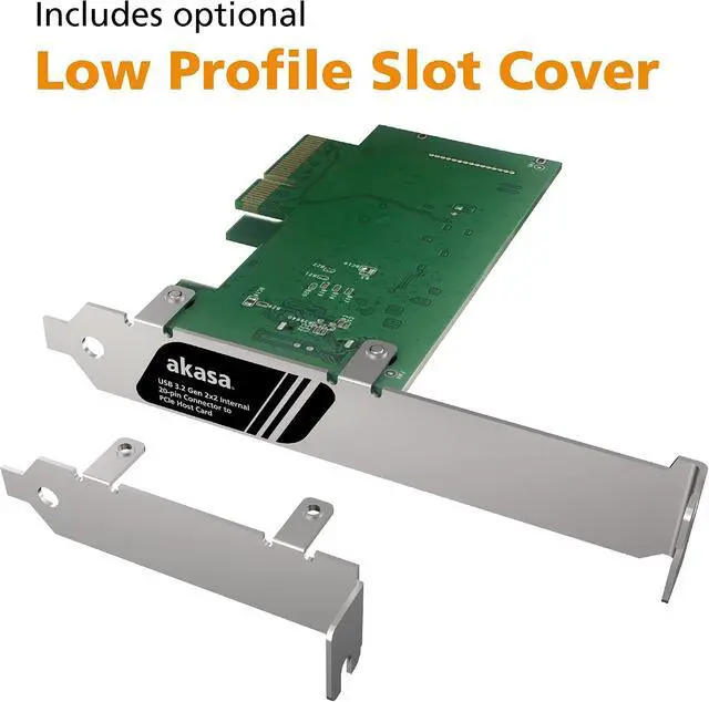 Alt view image 7 of 7 - Akasa USB 3.2 Gen 2x2 Internal 20 Pin Connector to PCIe Host Card, 20Gbps SuperSpeed Data Transfer, PCIe 3.0 x4 x8 x16 Slot, Integrated SATA Power Connector, Supported
