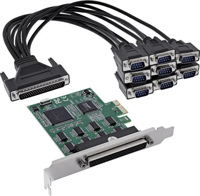 Main image of Inline PCIe x1 Card with 8X RS-232, D-Sub 9, Serial Interface Card, Industrial, Multi-Card Operation, Stable Data Transmission, 76660Z