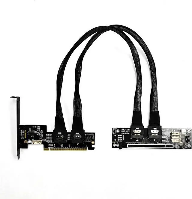 Alt view image 4 of 7 - JMT ADT-F34B-F35B PCIE 4.0 x16 to x16 Extension Card Graphics Card Splitter Support 1 to 1/2 Motherboard Bifurcation (F34B-F35B-50cm)