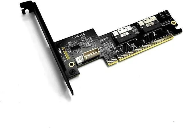 Alt view image 6 of 7 - JMT ADT-F34B-F35B PCIE 4.0 x16 to x16 Extension Card Graphics Card Splitter Support 1 to 1/2 Motherboard Bifurcation (F34B-F35B-50cm)