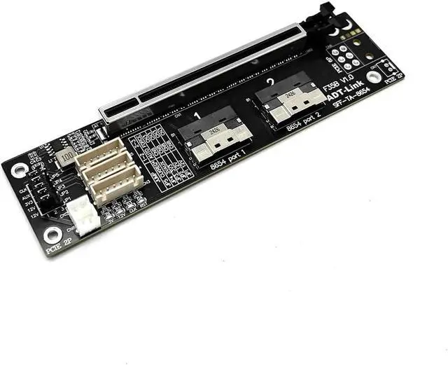 Alt view image 7 of 7 - JMT ADT-F34B-F35B PCIE 4.0 x16 to x16 Extension Card Graphics Card Splitter Support 1 to 1/2 Motherboard Bifurcation (F34B-F35B-50cm)