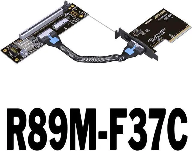 Alt view image 2 of 7 - JMT ADT-R89M-F37C PCIe 4.0 x8 to x16 Extension Card 128Gbps MCIO External Chassis Supports 2U/4U Chassis (50CM)