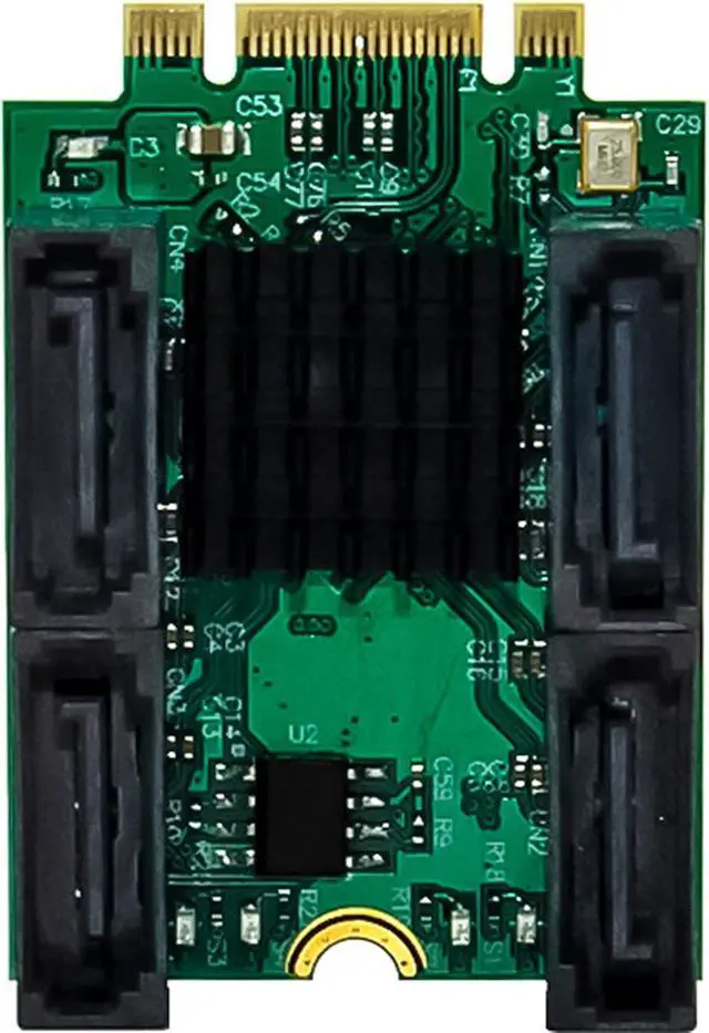 Alt view image 3 of 7 - InLine® Interface Card M.2 Key B+M Male to 4X SATA Male RAID HyperDuo 76660U