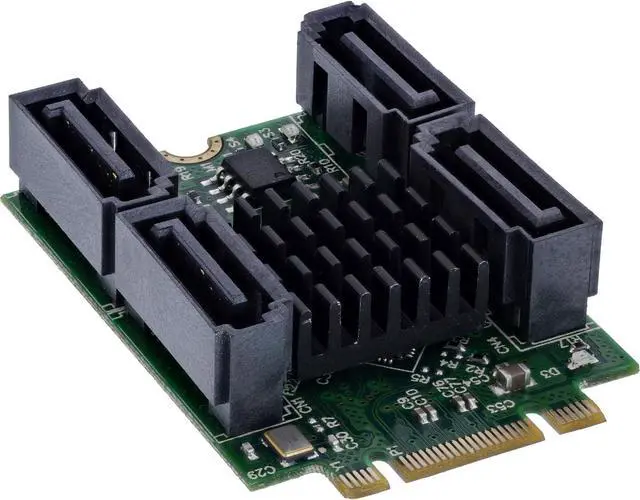 Main image of InLine® Interface Card M.2 Key B+M Male to 4X SATA Male RAID HyperDuo 76660U