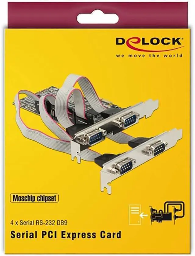 Alt view image 5 of 7 - Delock PCI Express Card 4 x Serial Silver