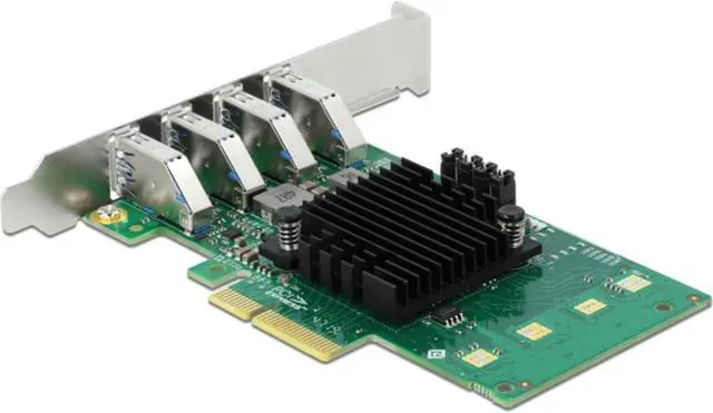 Alt view image 2 of 5 - Delock PCI Express x4 Card to 4X External USB 3.0 Quad Channel