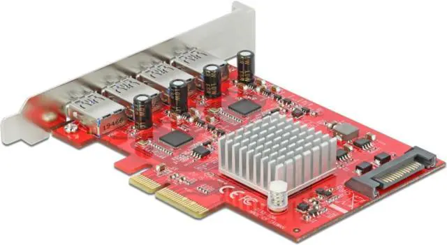 Alt view image 2 of 3 - Delock PCI Express x4 Card to 4X External SuperSpeed USB 10Gbps