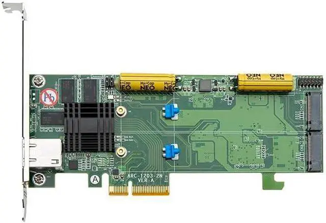 Main image of Areca ARC-1203-2N 2-Port Internal PCIe 2.0 x4 to M.2 NVMe Hardware RAID Adapter for RAID 0/1 JBOD