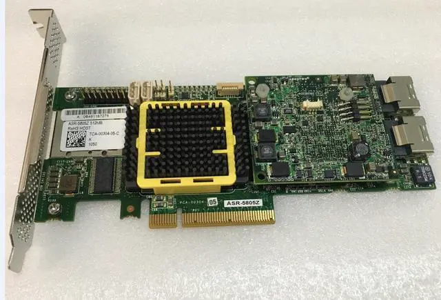 Alt view image 3 of 5 - Adaptec ASR-5805Z 512MB 8-Port PCI-e SAS Controller RAID CARD+8087 TO 4xSATA