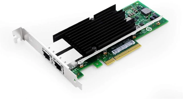 Main image of 10Gb PCIe x8/x16 Converged Ethernet Network Card, Dual Copper RJ45 Ports LAN Card NIC with Intel X540 Controller Server Support Windows Server/Windows/Linux/Vmware ESXI (X540-AT2 (RJ45 Port x 2))