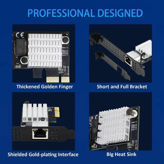 Alt view image 7 of 7 - 10G PCIe Network Card with Single Port PCIe 4.0 X1 RJ45,10 Gigabit Ethernet Adapter with Realtek8127(PXE) Multi-Gigabit Network Speeds 10G/5G/2.5G/1Gbps for Servers PCs Windows Linux