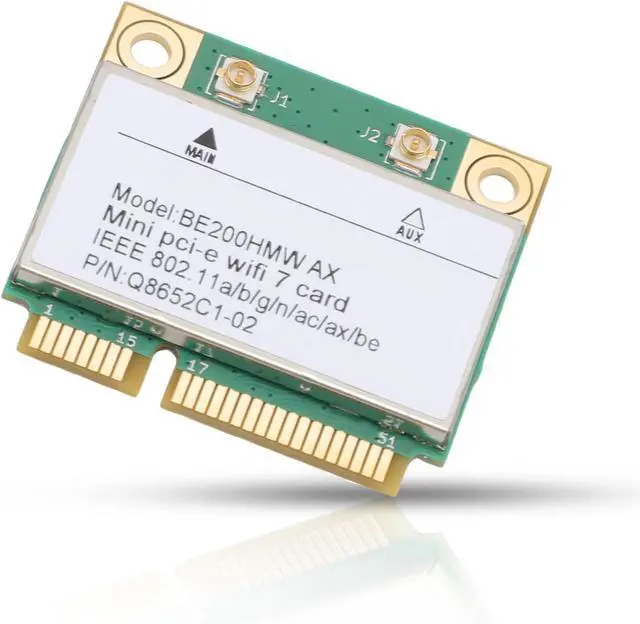 Main image of WiFi 7 Tri Band Half Mini PCIE Wireless Network Card 8774Mbps (2.4,5,6GHz) with MU MIMO & BT 5.4 for Desktop PC Laptop, Wins 10 11, Linux, Chrome OS (No Antenna)