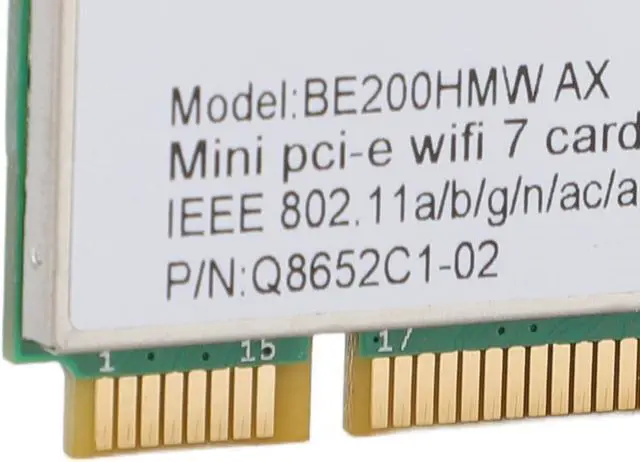 Alt view image 5 of 7 - WiFi 7 Tri Band Half Mini PCIE Wireless Network Card 8774Mbps (2.4,5,6GHz) with MU MIMO & BT 5.4 for Desktop PC Laptop, Wins 10 11, Linux, Chrome OS (No Antenna)