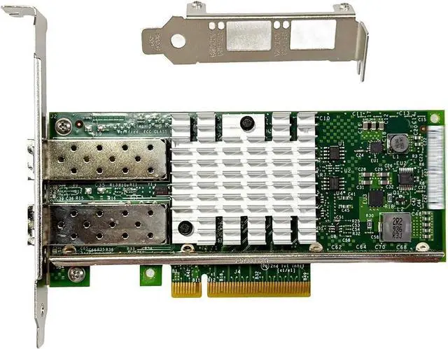 Main image of 10GbE SFP+ Network Card Compatible with X520-DA2 PCIe Ethernet Card with 82599ES Controller, 2-Port SFP+ (10GBASE-SR/LR/DAC), PCIe 2.0, SR-IOV, PXE/iSCSI, Jumbo Frames PCI Network Adapter