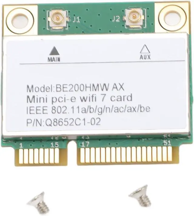 Main image of Mini PCI E 7 Card, 8774Mbps 2 Band 2.4G 5G Gigabit Network Card Mini PCIE Interface Adapter with Bluetooth 5.4 BE200HMW for PC (No Antenna)