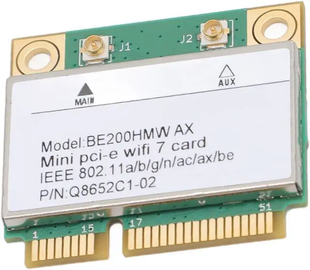 Alt view image 5 of 7 - Mini PCI E 7 Card, 8774Mbps 2 Band 2.4G 5G Gigabit Network Card Mini PCIE Interface Adapter with Bluetooth 5.4 BE200HMW for PC (No Antenna)