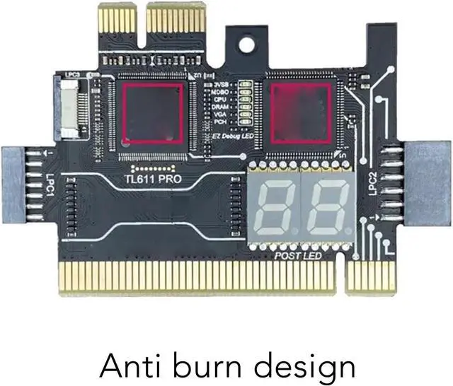 Alt view image 5 of 7 - Pyhodi TL611 Pro Multipurpose Mainboard Debug Card, Laptop EC DEBUG Adapter Card Compatible with Asus, HP, MSI, Gigabyte, Support PCI E,Mini PCI E,LPC, Easy to Use, Reliable Performance