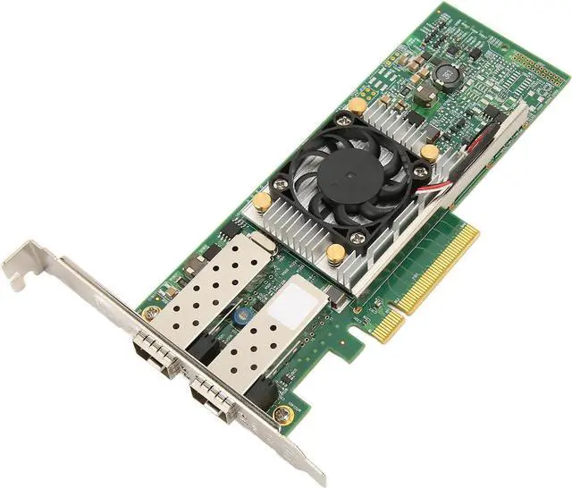 Main image of 10Gb PCIe Network Card, Dual SFP Port Ethernet Adapter with Cooling Fan for Server and Switching