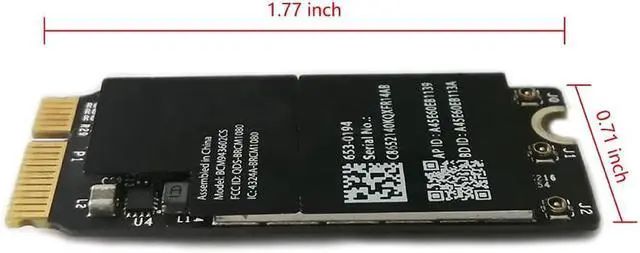 Alt view image 2 of 5 - Airport Wireless Network Card,2.4G/5Ghz Gigabit WiFi Bluetooth 4.0 Dual-Band Network Card BCM943602CS BCM943602CSAX Replacement for Macbook Pro Retina 13" 15" A1398 A1502 Network Card (2015 Year)