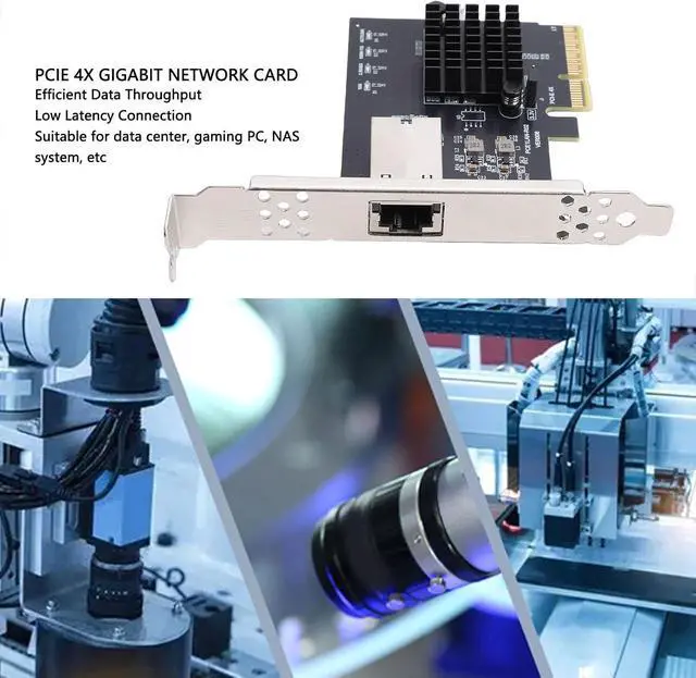 Alt view image 2 of 7 - Yunseity PCIe 4X Gigabit Network Card, 10Gbps Ethernet Adapter with RTL8127AT Chip for Desktop Server PC NAS 10 11