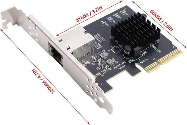 Alt view image 6 of 7 - Yunseity PCIe 4X Gigabit Network Card, 10Gbps Ethernet Adapter with RTL8127AT Chip for Desktop Server PC NAS 10 11